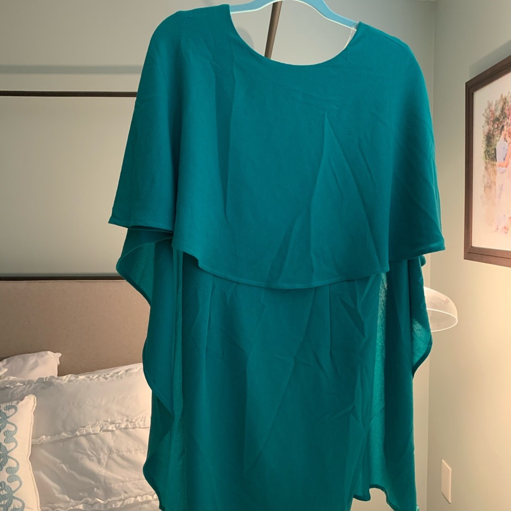 Emerald Green Cape Dress